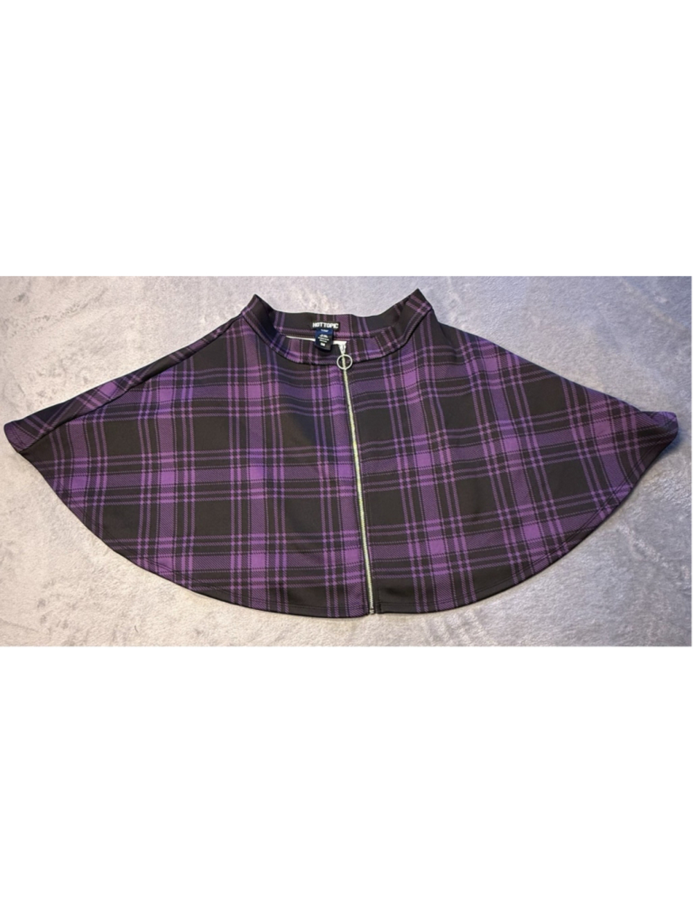 Hot Topic Red Plaid Zip Coquette Academia Skater Skirt Size SM